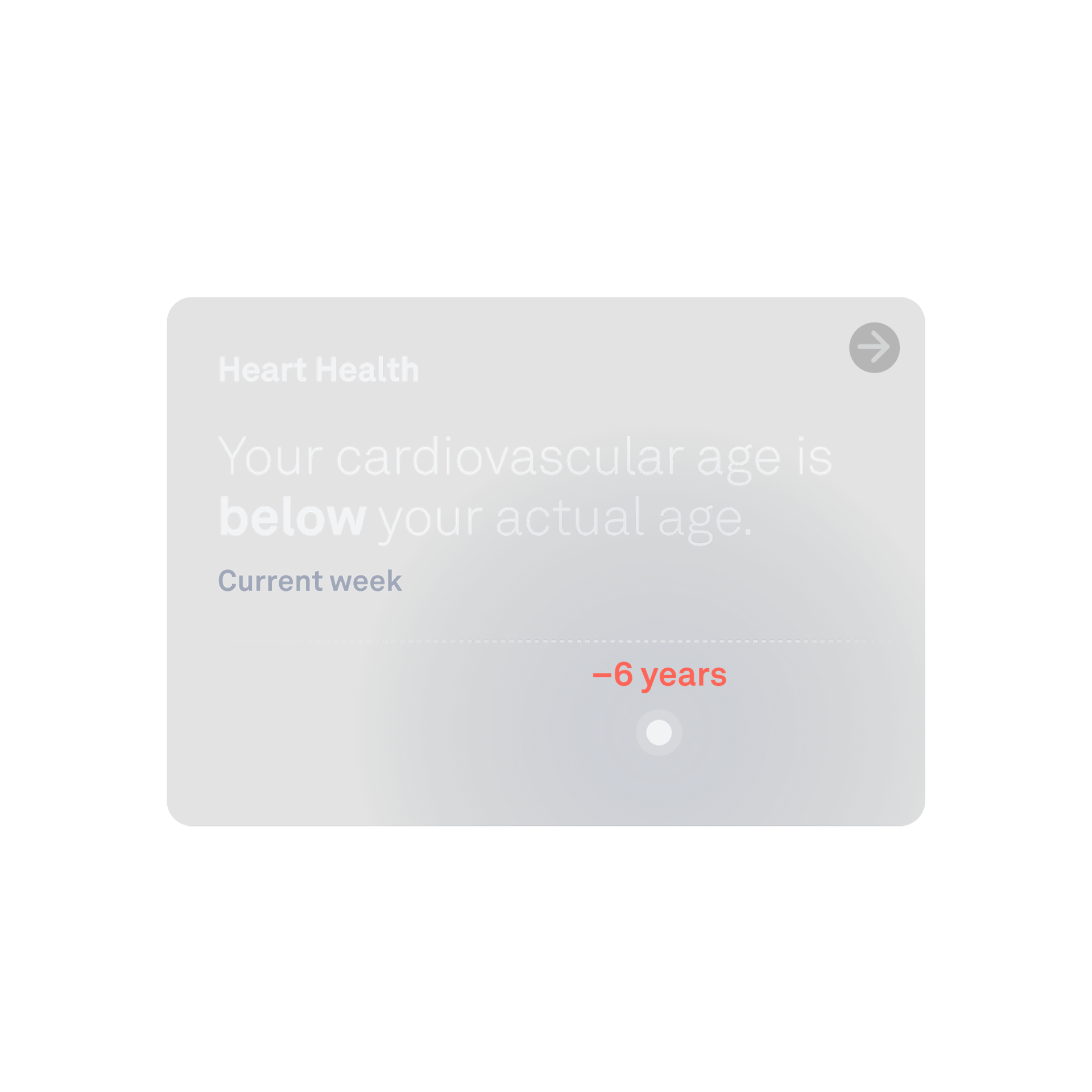 Oura app view displaying cardiovascular age data