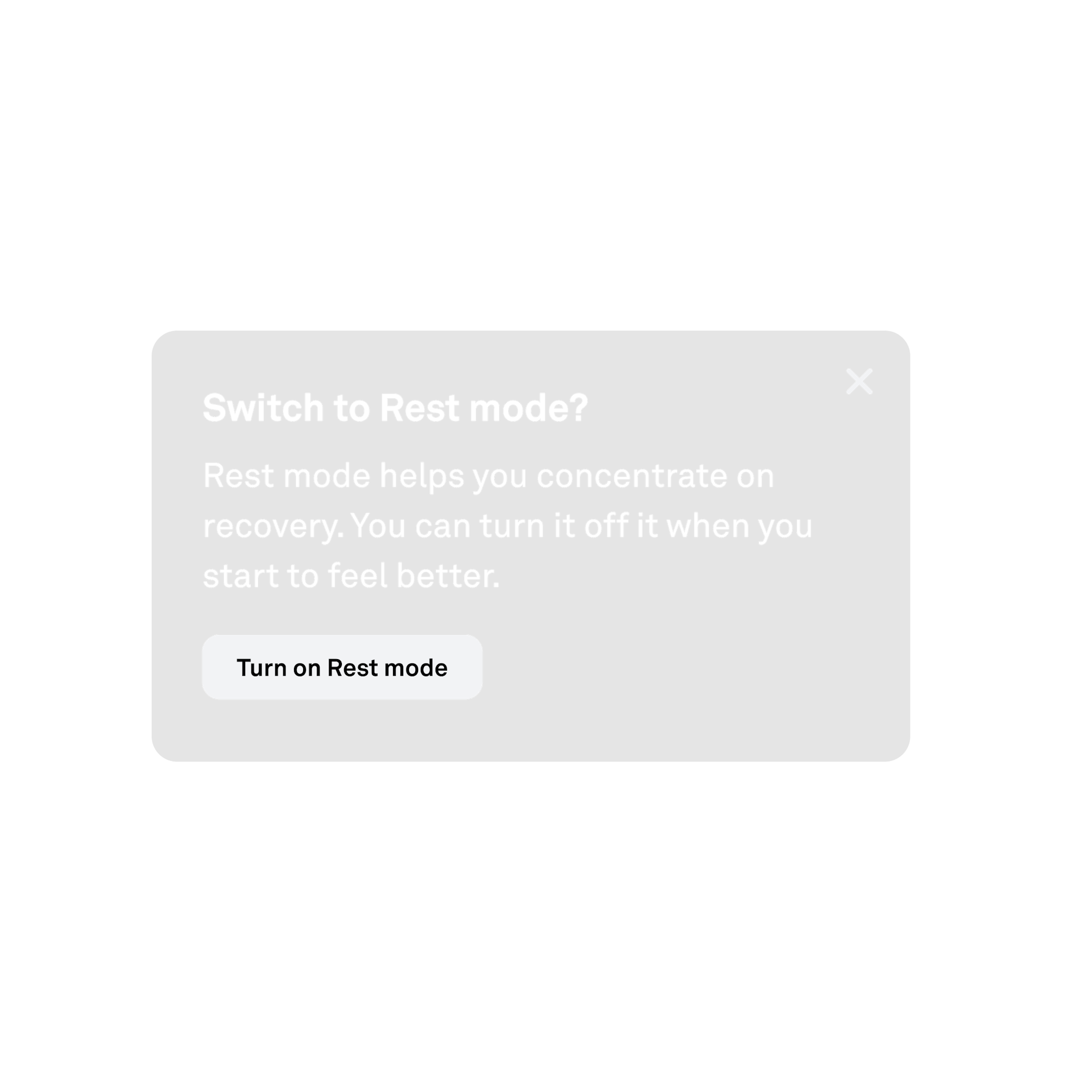 A message prompting to turn on rest mode.