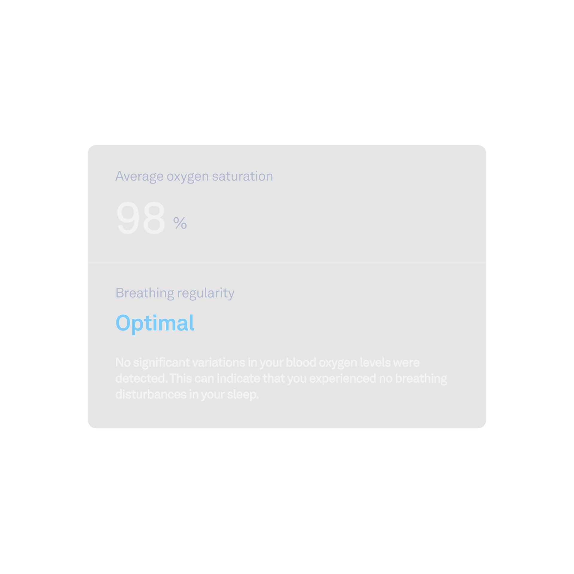 A message displaying average oxygen saturation.
