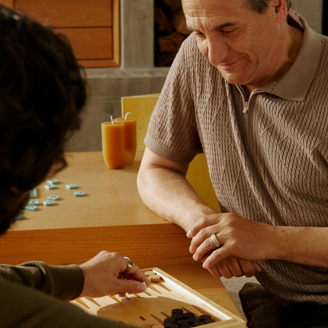 Man playing Backgammon